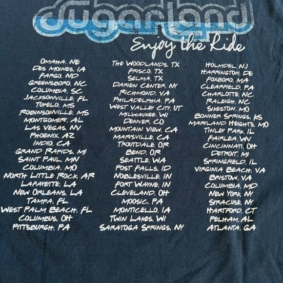 vintage 2007 Large Jerzees Sugarland Enjoy The Ride tour t shirt country music - Picture 2 of 6